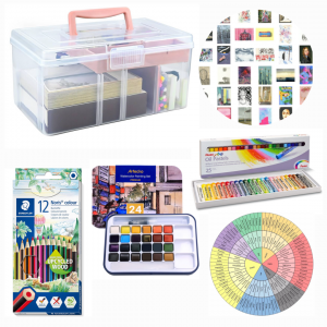 Integrative arts psychotherapy set with box